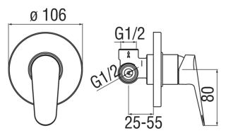 Смеситель Nobili Blues BS101108CR для душа встраиваемый
