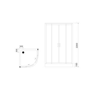 Душевая кабина Black & White Galaxy 5501100