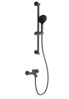 Смеситель для ванны с душевым гарнитуром Wonzon & Woghand WW-4560-BGG тёмный графит