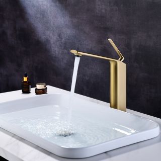 Смеситель для раковины Black&White Gravity 7204BG брашированное золото