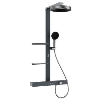 Душевая стойка Black&White Gravity 9005GM с термостатом оружейная сталь