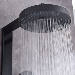 Душевая стойка Black&White Gravity 9005 с термостатом чёрный матовый