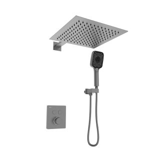 Душевой комплект Black&White Gravity 9101GMGH с термостатом оружейная сталь