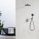 Душевой комплект Black&White Gravity 9201GM с термостатом оружейная сталь