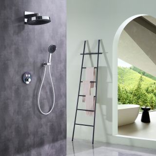 Душевой комплект Black&White Gravity 9401C с термостатом хром