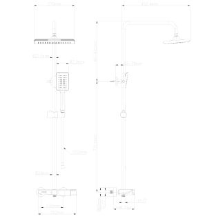 Душевая стойка Wonzon & Woghand WW-AE33110-BG брашированное золото