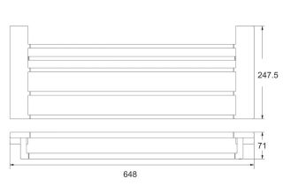Полка для полотенец Rose RG1808 65см хром