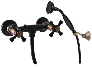 Смеситель для душа Rav Slezak Morava Retro MK380.5/2CMATSM черный