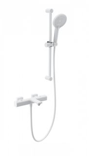 Смеситель для ванны с душем Wonzon & Woghand Solid WW-C2011-A-MW с термостатом белый матовый