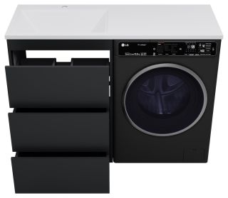 Напольная тумба под раковину Brevita Grafit GRA-01060-013Я под стиральную машину 60см графит