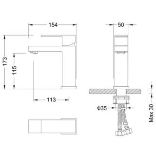 Cмеситель для раковины Grocenberg GB2008 Хром