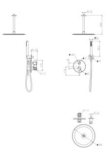 Душевая система скрытого монтажа Grocenberg GB5099CR-4 Хром