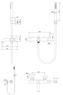 Смеситель для ванны Grocenberg GB8099CR Хром