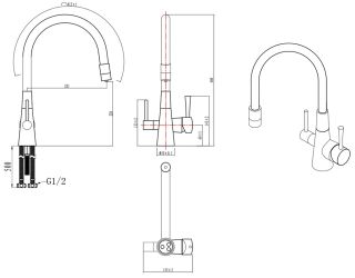 Смеситель для кухонной мойки Lemark Comfort  LM3075BN