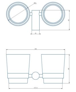 Стакан для ванной комнаты Haiba HB8408 двойной хром