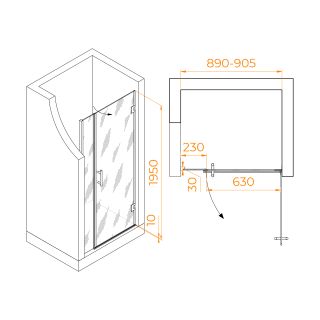 Душевая дверь RGW HO-012 350601209-11 90см хром