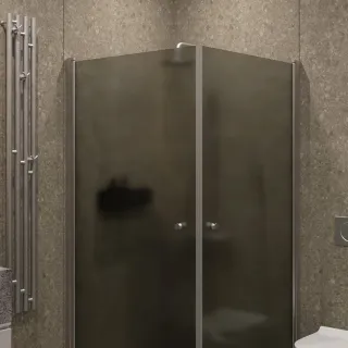 Душевой уголок на монопетле by Deonria U-90-89-6-GM-HM1 90x89см хром матовый/графит матовый