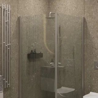 Душевой уголок на монопетле by Deonria U-80-79-6-T-HMB 80x79см хром матовый/прозрачный