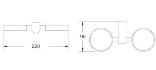 Стакан двойной для ванной комнаты Rose RG1722T пепельный