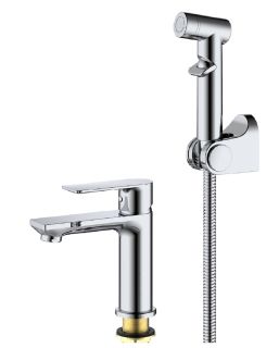 Смеситель для раковины с гигиеническим душем Splenka S05.12 хром