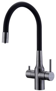 Смеситель для кухни Paulmark Salix Sa213419-GM воронёная сталь
