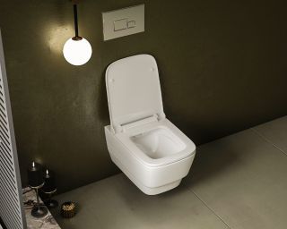 Подвесной унитаз Boheme Bello 971-2-W безободковый с функцией биде белый глянец