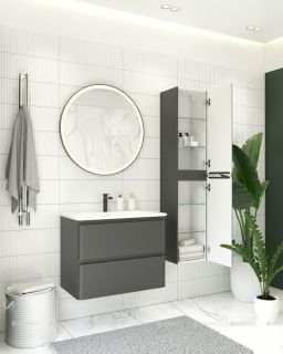 Тумба под раковину Aquanet Эмбер 330470 105 см чёрный матовый