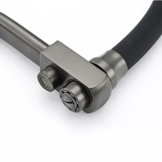 Смеситель для кухни с гибким изливом и подключением фильтра Maretti Eleganza EN31RGF14, оружейная сталь