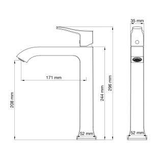 Смеситель для раковины Wonzon & Woghand Flex WW-88019072-CR хром