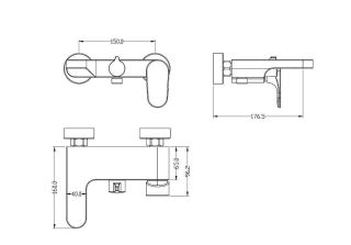 Смеситель для ванны и душа Boheme Spectre 453-MG золото матовое