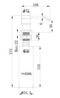 Встраиваемый дозатор Swedbe Selene 0100 нержавеющая сталь