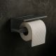 Держатель для туалетной бумаги с полочкой Knotlor PH102GM, оружейная сталь
