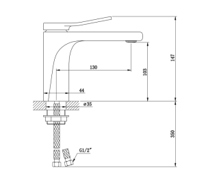 Смеситель для раковины Bronze de Luxe Element EL02CB, хром/черный