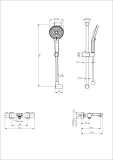 Смеситель для ванны с душем Wonzon & Woghand WW-C2018-A-BG с термостатом брашированное золото