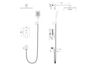 Душевой комплект Wonzon & Woghand Edge WW-88939003-CR хром