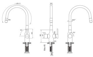 Смеситель для кухни Paulmark Salix Sa213419-401 антрацит