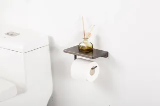 Держатель для туалетной бумаги Gappo G30803-9 с полкой оружейная сталь