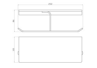 Двойной держатель для туалетной бумаги с полкой Wonzon & Woghand Eclipse WW-9156-GM тёмный графит
