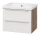 Подвесная тумба под раковину Misty Карат 65см белый/дуб Галифакс олово