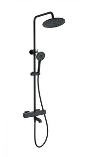 Душевая стойка Wonzon & Woghand Stay 4 WW-A3007-T1-MB с термостатом чёрный матовый