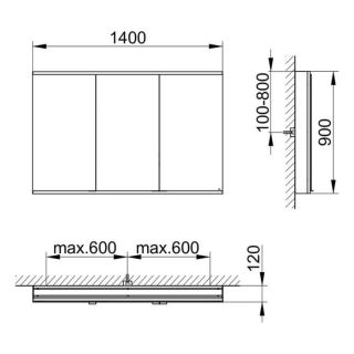 Зеркальный шкаф Keuco Royal Modular 800311141000300 140 см
