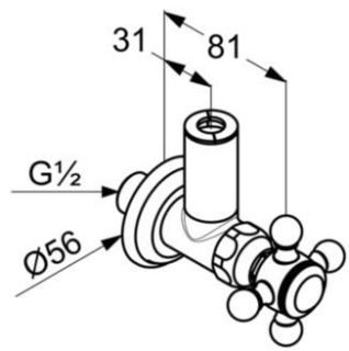 Угловой вентиль Kludi 1926 позолоченный 518434520