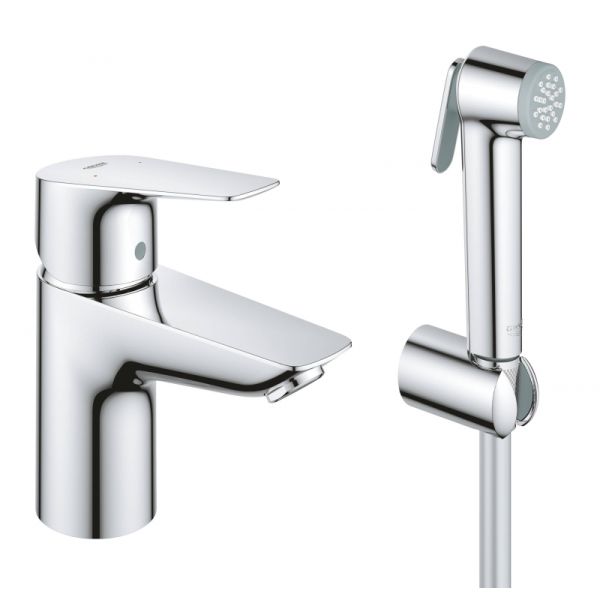 Смеситель для раковины Grohe BauEdge 23757001 с гигиеническим душем Хром