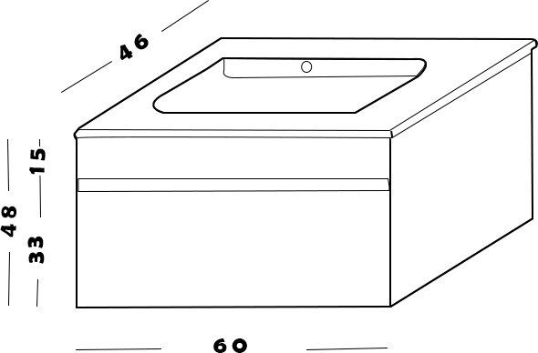 Тумба под раковину Armadi Art Vallessi 60см дуб тёмный 837-060-D