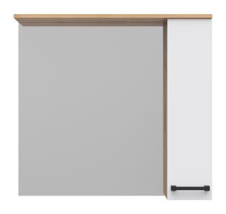 Зеркальный шкаф Misty Крафт 80см правый белый/дуб крафт золотой