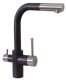Смеситель для кухни Florentina Кристалл с подключением под фильтр чёрный