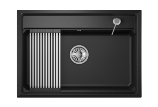 Мойка кухонная Granula Kitchen Space 7301, ЧЁРНЫЙ