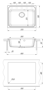 Кухонная мойка Dr. Gans Кардинал 570 дюна