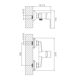 Смеситель для душа Prohanss P64.20 хром