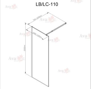 Душевая перегородка AvaCan LC 110 MT хром